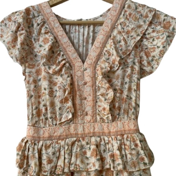 Elegant Floral Maxi Dress with Ruffle Details - Picture 4 of 16